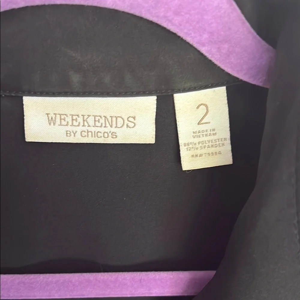 Weekends by Chicos Black Lightweight Athleisure Vest - Size 2.0 - Picture 2 of 10